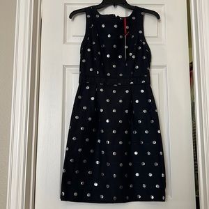 Elle Black Polka Dot Sheath Dress with Silver Dots